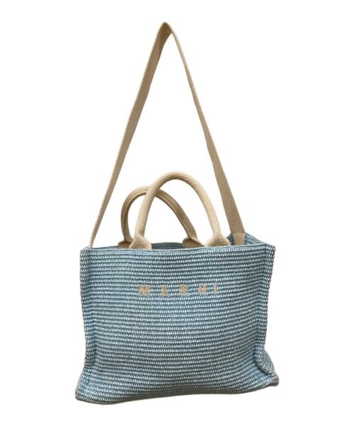 MARNI（マルニ）MARNI (マルニ) ナチュラル トートバッグスモール ブルーの古着・服飾アイテム