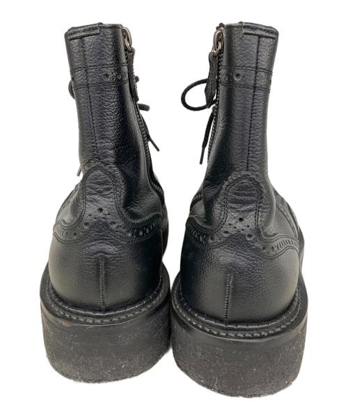 foot the coacher（フットザコーチャー）foot the coacher (フットザコーチャー) サイドジップウィングチップレザーブーツ ブラック サイズ:8 2/1の古着・服飾アイテム