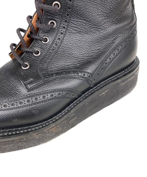 foot the coacher（フットザコーチャー）foot the coacher (フットザコーチャー) サイドジップウィングチップレザーブーツ ブラック サイズ:8 2/1の古着・服飾アイテム