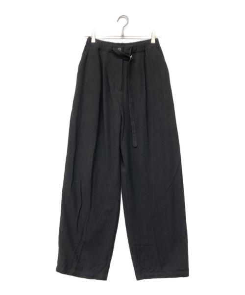 CLANE（クラネ）CLANE (クラネ) BELTED LOOSE STRAIGHT PANTS ブラック サイズ:1 未使用品の古着・服飾アイテム