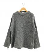 CLANEクラネ）の古着「BOAT NECK MOHAIR OVER KNIT TOPS」｜グレー