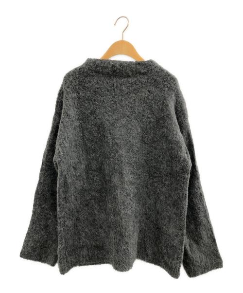 CLANE（クラネ）CLANE (クラネ) BOAT NECK MOHAIR OVER KNIT TOPS グレー サイズ:ＳＩＺＥ１の古着・服飾アイテム