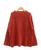 CLANEクラネ）の古着「BOAT NECK MOHAIR OVER KNIT TOPS」｜レッド