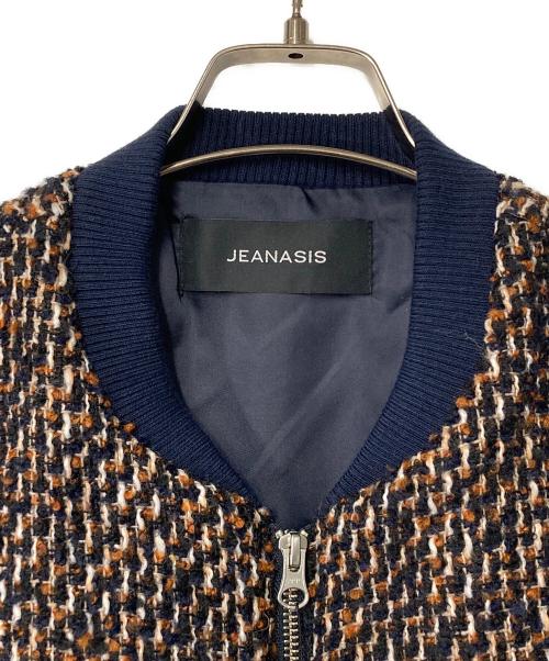 JEANASIS（ジーナシス）JEANASIS (ジーナシス) イソザイツイードショートブルゾン ブラウン×ネイビー サイズ:FREE 未使用品の古着・服飾アイテム