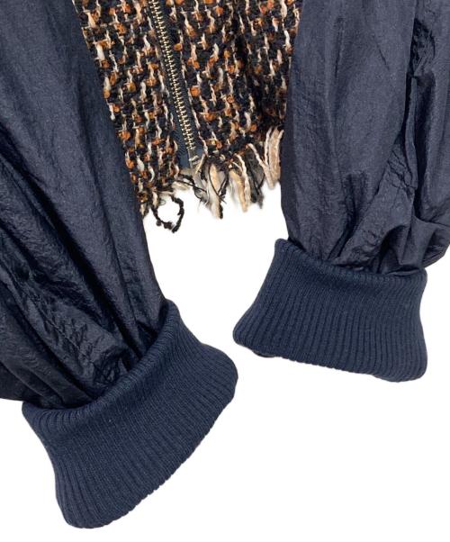 JEANASIS（ジーナシス）JEANASIS (ジーナシス) イソザイツイードショートブルゾン ブラウン×ネイビー サイズ:FREE 未使用品の古着・服飾アイテム