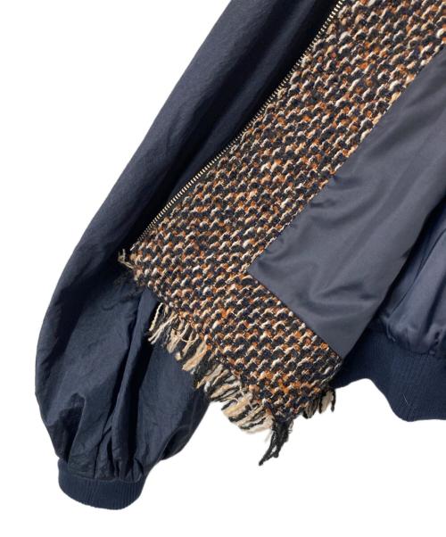 JEANASIS（ジーナシス）JEANASIS (ジーナシス) イソザイツイードショートブルゾン ブラウン×ネイビー サイズ:FREE 未使用品の古着・服飾アイテム