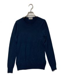 JOHN SMEDLEY（ジョンスメドレー）の古着「クルーネックニット」｜ネイビー