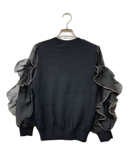 Apuweiser-riche（アプワイザーリッシェ）Apuweiser-riche (アプワイザーリッシェ) フリル袖ドッキングニット ブラック サイズ:2の古着・服飾アイテム