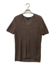 theory（セオリー）の古着「リネン混ケーブルニット」｜ブラウン