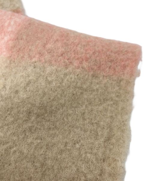 BLUE LABEL CRESTBRIDGE（ブルーレーベルクレストブリッジ）BLUE LABEL CRESTBRIDGE (ブルーレーベルクレストブリッジ) カラーブロックフリンジマフラー ピンクの古着・服飾アイテム