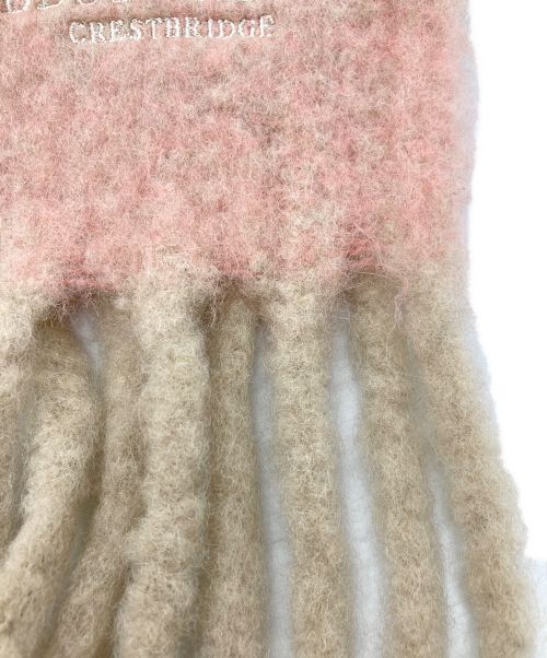 BLUE LABEL CRESTBRIDGE（ブルーレーベルクレストブリッジ）BLUE LABEL CRESTBRIDGE (ブルーレーベルクレストブリッジ) カラーブロックフリンジマフラー ピンクの古着・服飾アイテム