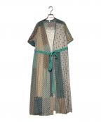 Ravissant Laviereラヴィソン ラヴィエール）の古着「小紋プリントカシュクールラップワンピース」｜グリーン