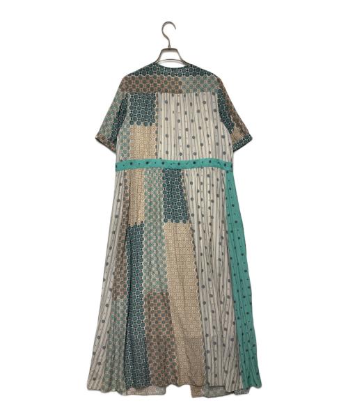 Ravissant Laviere（ラヴィソン ラヴィエール）Ravissant Laviere (ラヴィソン ラヴィエール) 小紋プリントカシュクールラップワンピース グリーン サイズ:38の古着・服飾アイテム