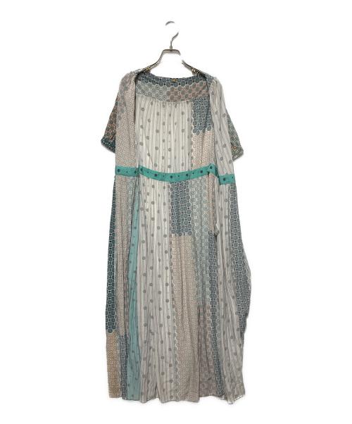 Ravissant Laviere（ラヴィソン ラヴィエール）Ravissant Laviere (ラヴィソン ラヴィエール) 小紋プリントカシュクールラップワンピース グリーン サイズ:38の古着・服飾アイテム