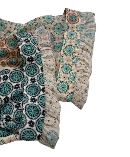 Ravissant Laviere（ラヴィソン ラヴィエール）Ravissant Laviere (ラヴィソン ラヴィエール) 小紋プリントカシュクールラップワンピース グリーン サイズ:38の古着・服飾アイテム