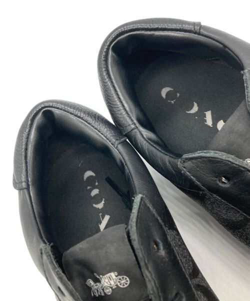 COACH（コーチ）COACH (コーチ) シグネチャーローカットスニーカー ブラック サイズ:26.5の古着・服飾アイテム