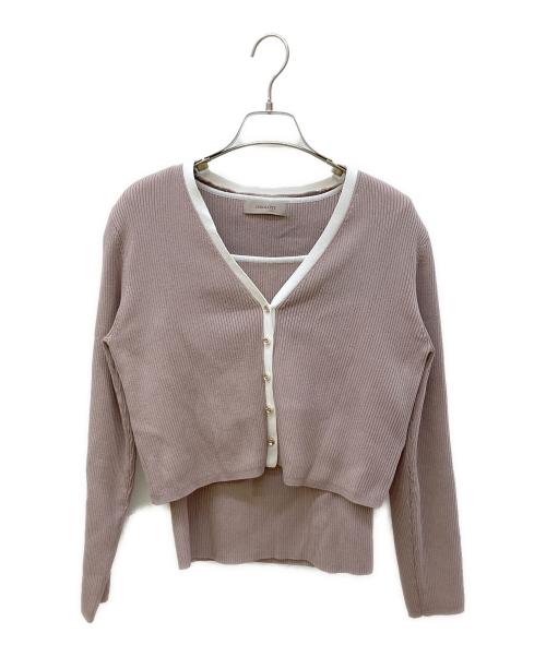 JUSGLITTY（ジャスグリッティー）JUSGLITTY (ジャスグリッティー) スプリングVカーデアンサンブル ピンク サイズ:2の古着・服飾アイテム