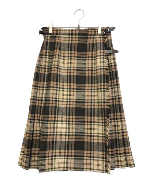 O'NEIL OF DUBLIN（オニールオブダブリン）O'NEIL OF DUBLIN (オニールオブダブリン) キルトスカート ブラウン サイズ:GB 10の古着・服飾アイテム