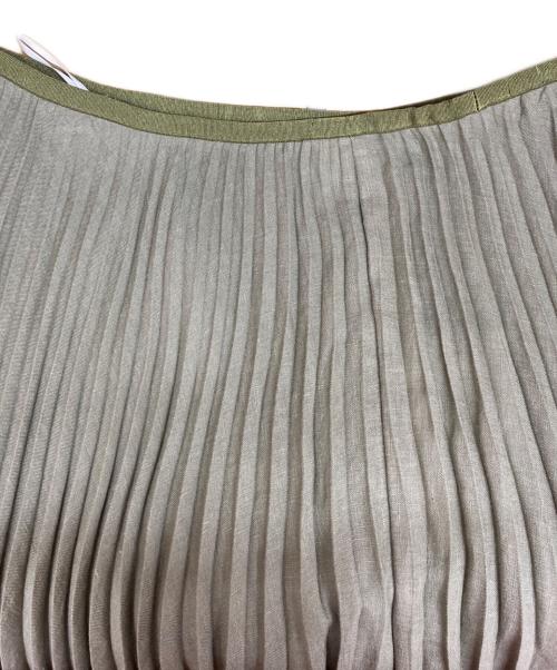 theory（セオリー）theory (セオリー) FRENCH LINEN PLEAT SKRT　1107313 グリーン サイズ:S 未使用品の古着・服飾アイテム