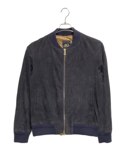 Cinquanta（チンクワンタ）Cinquanta (チンクワンタ) ゴートスエードボンバーブルゾン ネイビー サイズ:ＳＩＺＥ５０の古着・服飾アイテム