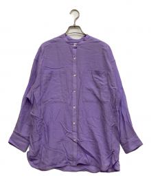 UNITED ARROWS（ユナイテッドアローズ）の古着「ポプリン シアー バンドカラーシャツ」｜パープル