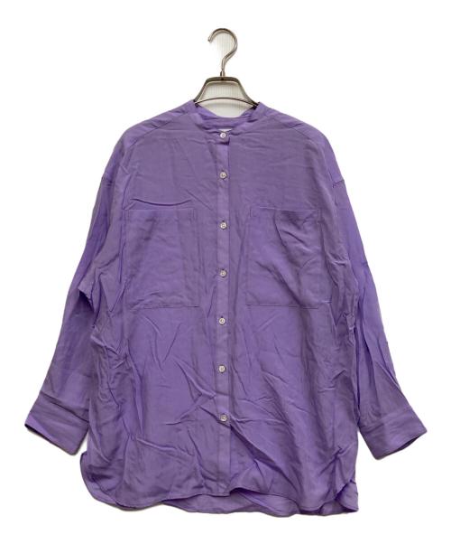 UNITED ARROWS（ユナイテッドアローズ）UNITED ARROWS (ユナイテッドアローズ) ポプリン シアー バンドカラーシャツ パープル サイズ:36の古着・服飾アイテム