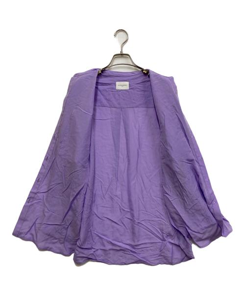 UNITED ARROWS（ユナイテッドアローズ）UNITED ARROWS (ユナイテッドアローズ) ポプリン シアー バンドカラーシャツ パープル サイズ:36の古着・服飾アイテム