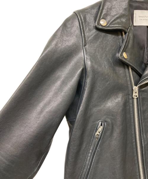 beautiful people（ビューティフルピープル）beautiful people (ビューティフルピープル) UNITED ARROWS (ユナイテッドアローズ) ダブルライダースジャケット ブラック サイズ:150の古着・服飾アイテム