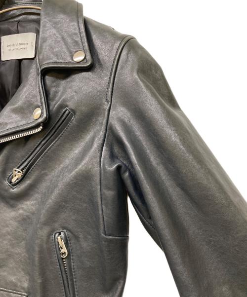 beautiful people（ビューティフルピープル）beautiful people (ビューティフルピープル) UNITED ARROWS (ユナイテッドアローズ) ダブルライダースジャケット ブラック サイズ:150の古着・服飾アイテム