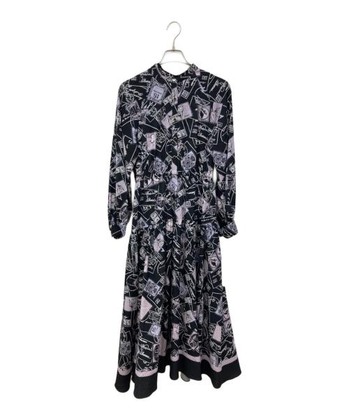 Diagram（ダイアグラム）Diagram (ダイアグラム) スタンププリントワンピース ブラック サイズ:36の古着・服飾アイテム