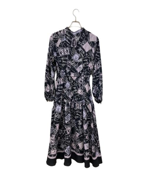 Diagram（ダイアグラム）Diagram (ダイアグラム) スタンププリントワンピース ブラック サイズ:36の古着・服飾アイテム