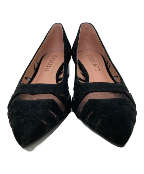 STACCATO（スタッカート）STACCATO (スタッカート) デザインカットワークパンプス ブラック サイズ:23.5の古着・服飾アイテム