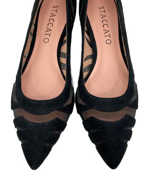 STACCATO（スタッカート）STACCATO (スタッカート) デザインカットワークパンプス ブラック サイズ:23.5の古着・服飾アイテム