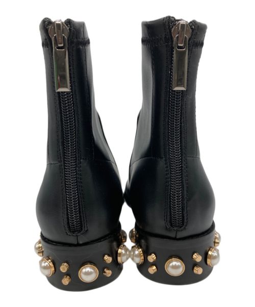 STACCATO（スタッカート）STACCATO (スタッカート) スパイクパールヒールストレッチブーツ ブラック サイズ:23.5の古着・服飾アイテム