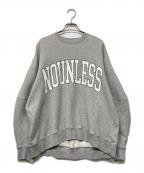 NOUNLESSナウンレス）の古着「別注COLLEGE LOGO OVER SWEAT」｜ライトグレー