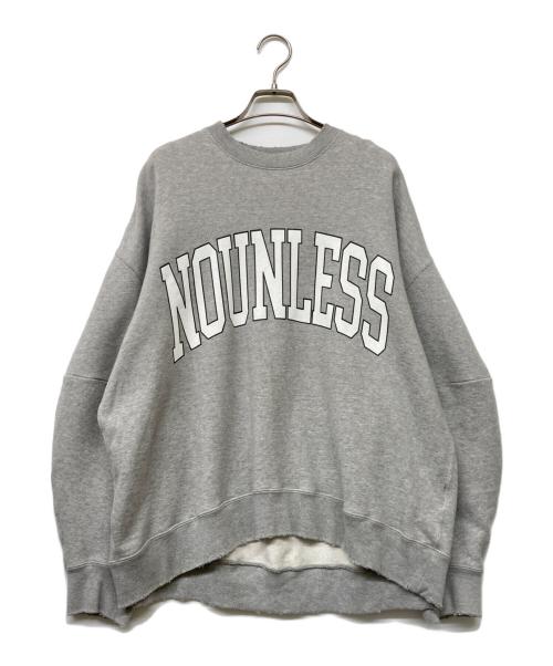 NOUNLESS（ナウンレス）NOUNLESS (ナウンレス) 別注COLLEGE LOGO OVER SWEAT ライトグレー サイズ:2の古着・服飾アイテム