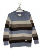 WACKO MARIAワコマリア）の古着「モヘヤ×シルクボーダーニット」｜ブルー