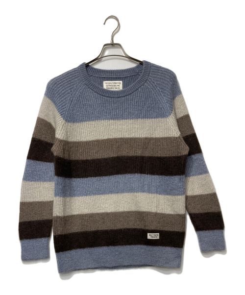 WACKO MARIA（ワコマリア）WACKO MARIA (ワコマリア) モヘヤ×シルクボーダーニット ブルー サイズ:-の古着・服飾アイテム