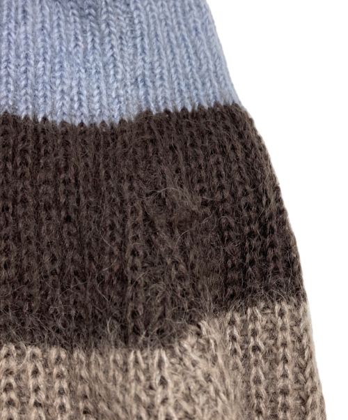 WACKO MARIA（ワコマリア）WACKO MARIA (ワコマリア) モヘヤ×シルクボーダーニット ブルー サイズ:-の古着・服飾アイテム