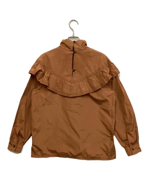 TELA（テラ）tela (テラ) スタンドカラーフリルブラウス ブラウン サイズ:42の古着・服飾アイテム