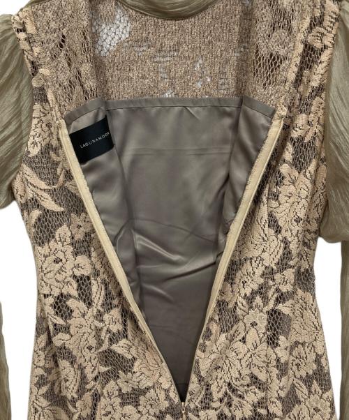 LAGUNA MOON（ラグナムーン）LAGUNA MOON (ラグナムーン) LADYジャガードレースフレアーワンピース グリーン サイズ:Sの古着・服飾アイテム