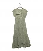 LAGUNA MOONラグナムーン）の古着「フラワーアシンメトリーカラーワンピース」｜グリーン