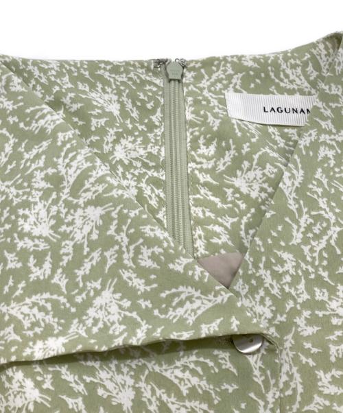 LAGUNA MOON（ラグナムーン）LAGUNA MOON (ラグナムーン) フラワーアシンメトリーカラーワンピース グリーン サイズ:Sの古着・服飾アイテム