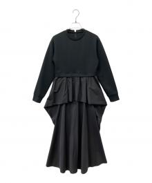 #Newans（ハッシュニュアンス）の古着「クリオネシルエットコンビドレス」｜ブラック