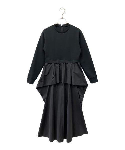 #Newans（ハッシュニュアンス）#Newans (ハッシュニュアンス) クリオネシルエットコンビドレス ブラック サイズ:1の古着・服飾アイテム