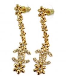 CHANEL（シャネル）の古着「ココマーク フラワー ラインストーン ピアス」