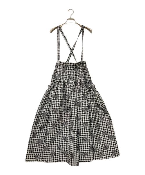 Maglie le cassetto（マーリエ ル カセット）Maglie le cassetto (マーリエ ル カセット) 千鳥×ハートジャガードスカート ブラック サイズ:5の古着・服飾アイテム