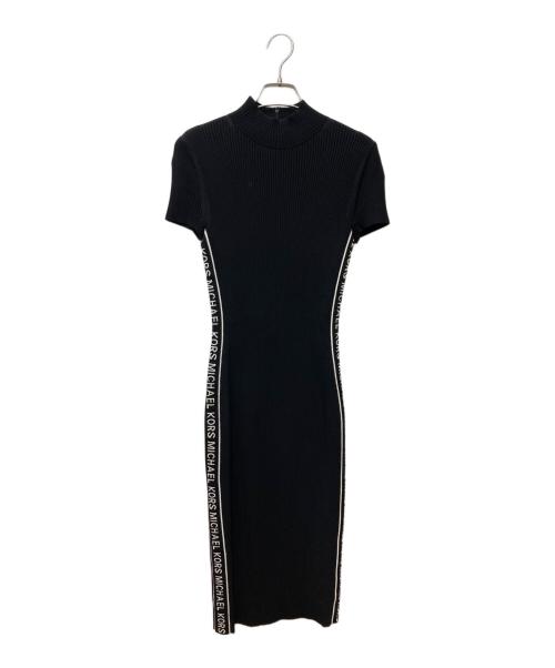 MICHAEL KORS（マイケル・コース）MICHAEL KORS (マイケルコース) Logo Tape Ribbed Knit Dress ブラック サイズ:XSの古着・服飾アイテム