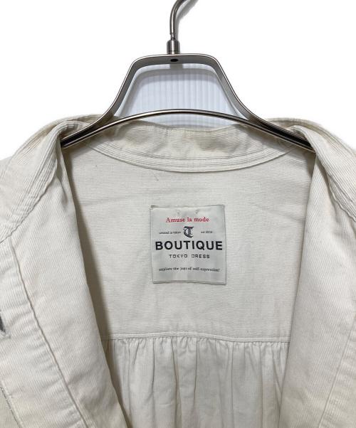 BOUTIQUE TOKYO DRESS（ブティックトウキョウドレス）BOUTIQUE TOKYO DRESS (ブティックトウキョウドレス) corduroy metal shirts dress ホワイト サイズ:Freeの古着・服飾アイテム