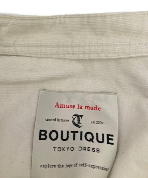 BOUTIQUE TOKYO DRESS（ブティックトウキョウドレス）BOUTIQUE TOKYO DRESS (ブティックトウキョウドレス) corduroy metal shirts dress ホワイト サイズ:Freeの古着・服飾アイテム
